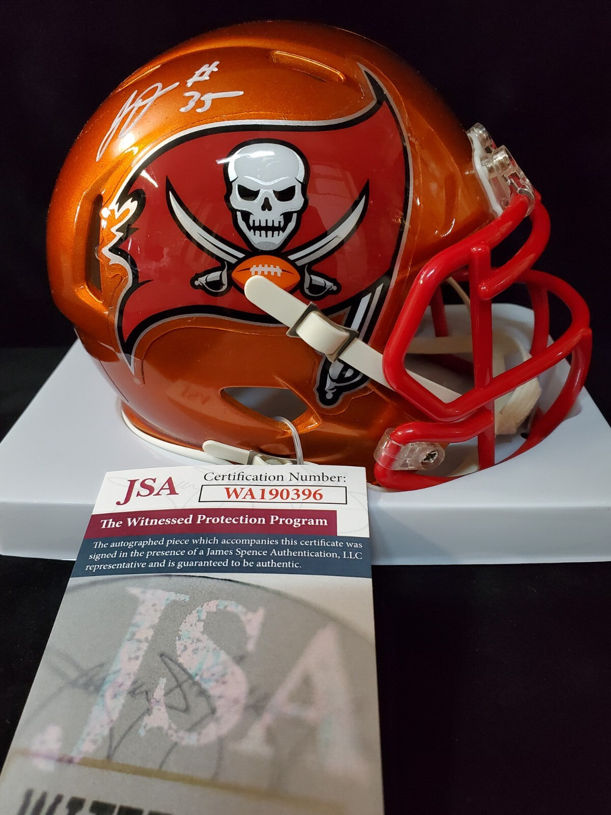 Tampa Bay Buccaneers Jamel Dean Autographed Flash Mini Helmet Jsa Coa