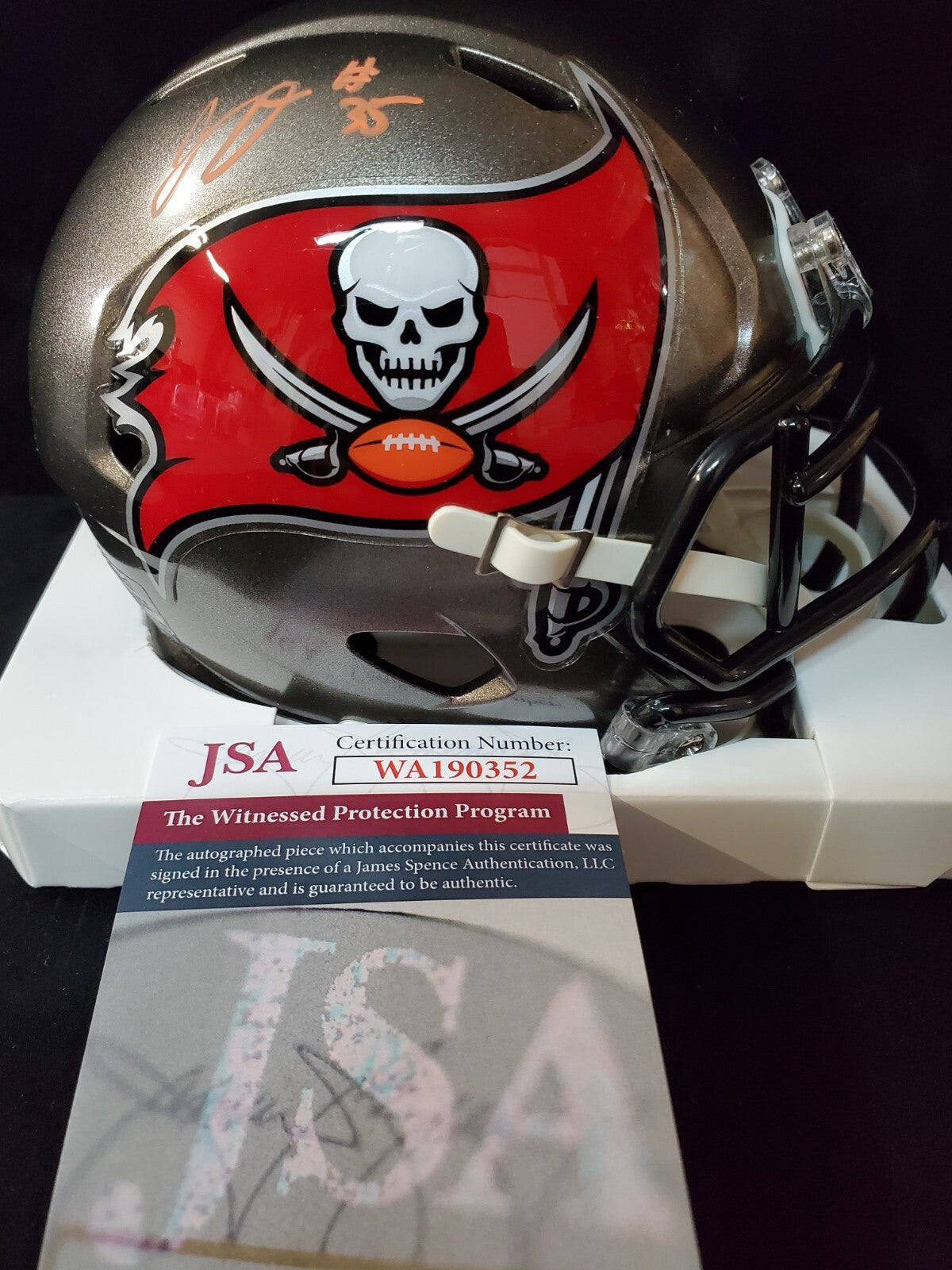 Tampa Bay Buccaneers Jamel Dean Autographed Speed Mini Helmet Jsa Coa
