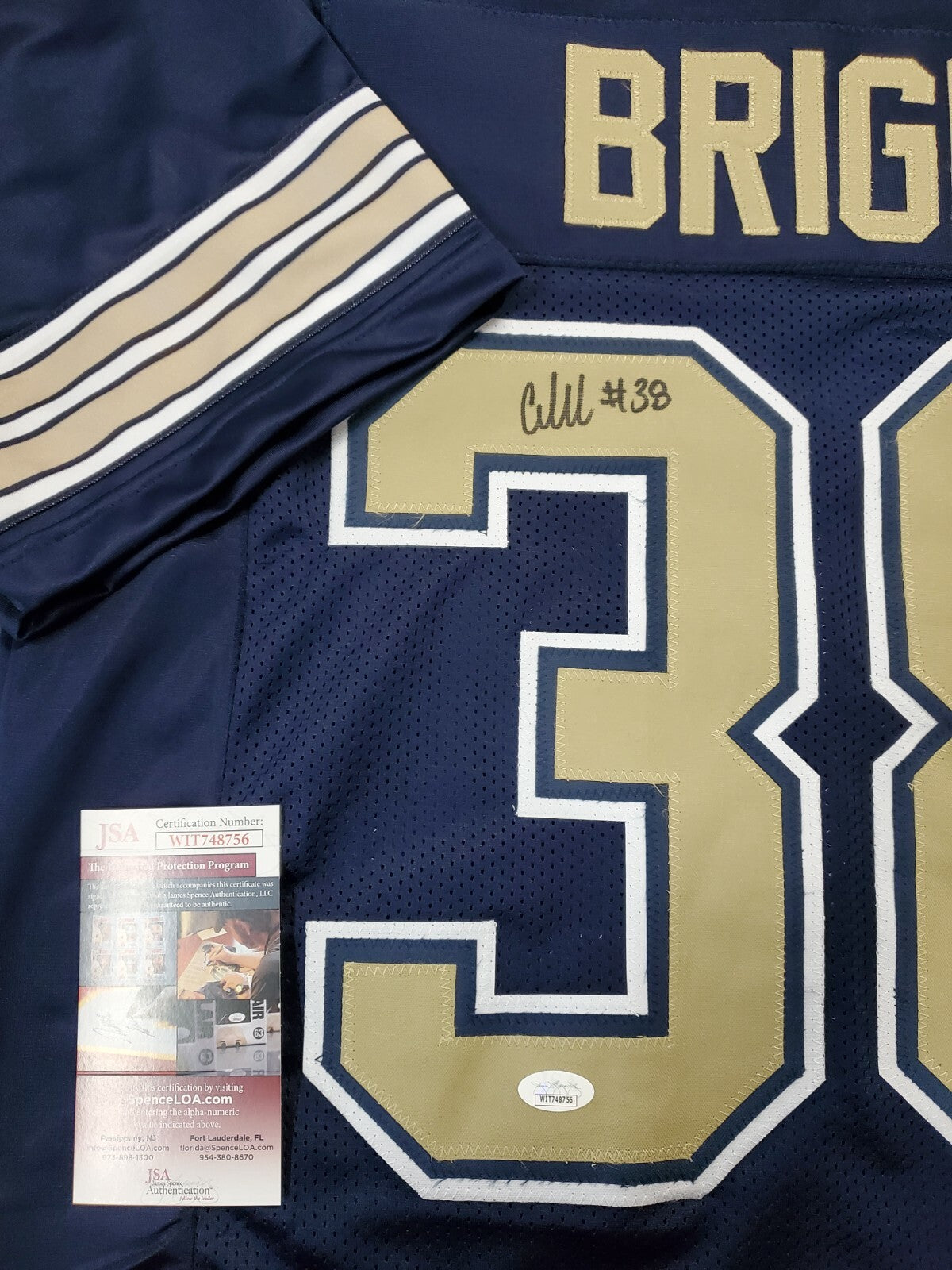 Pitt Panthers Cam Bright Autographed Signed Jersey Jsa Coa