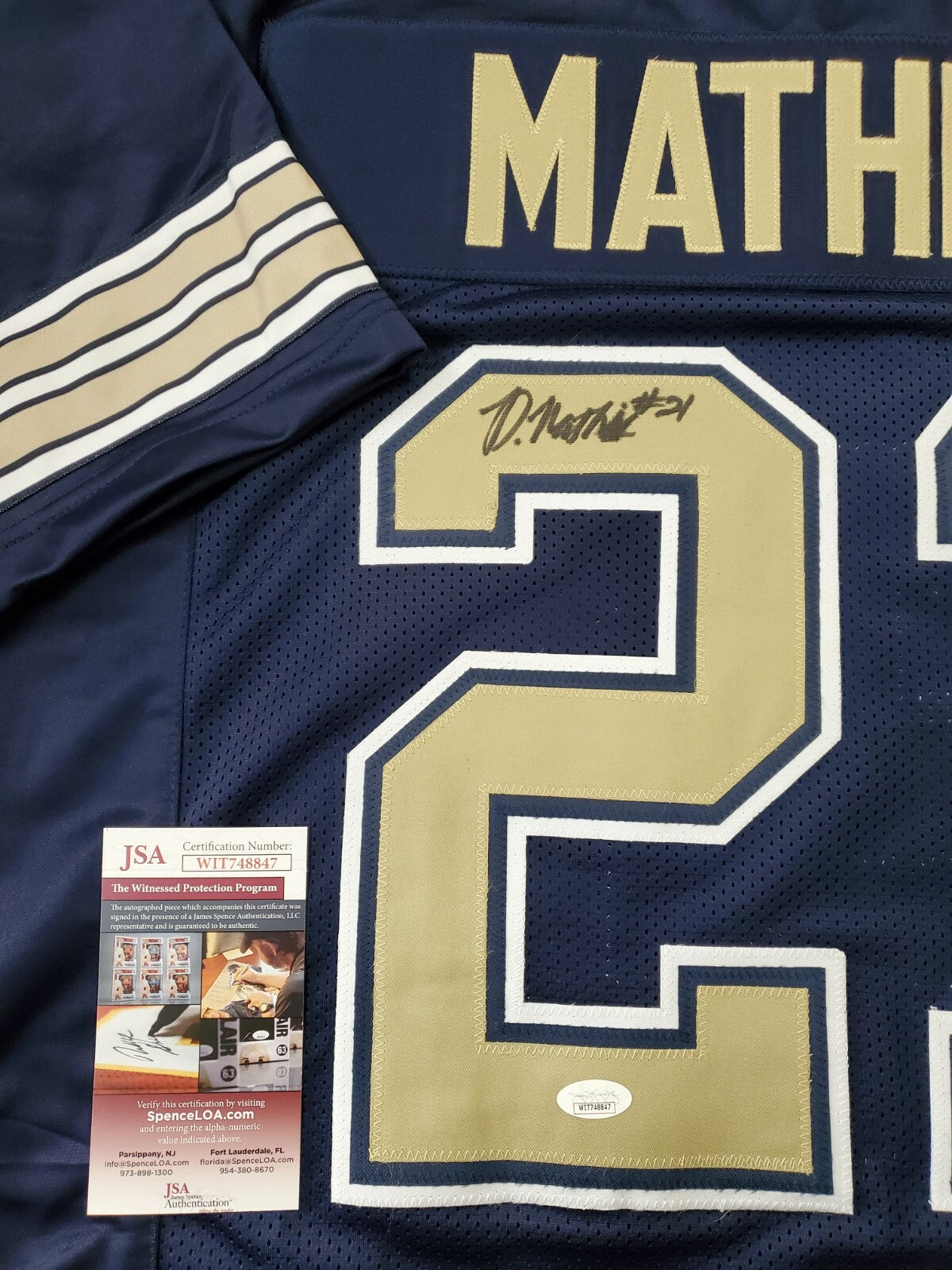 Pitt Panthers Damarri Mathis Autographed Signed Jersey Jsa Coa