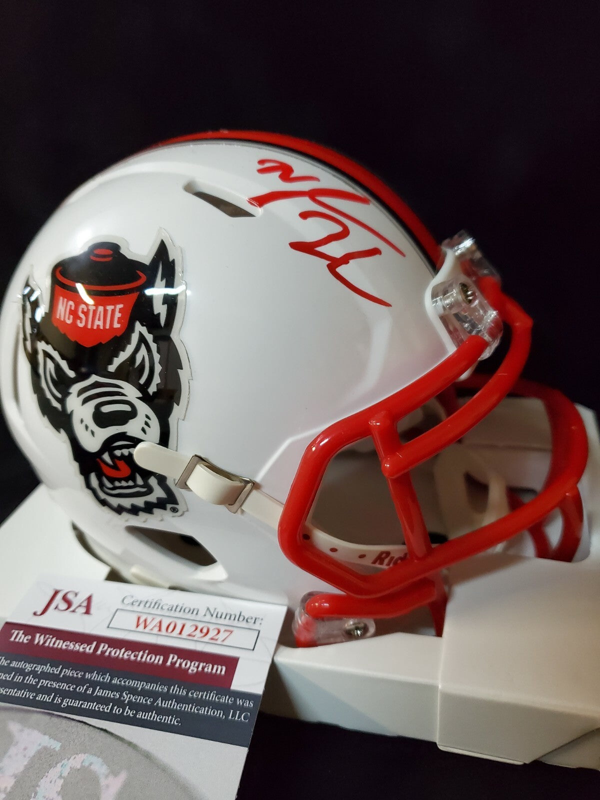 Nyheim Hines Autographed Signed Nc State Speed Mini Helmet Jsa Coa