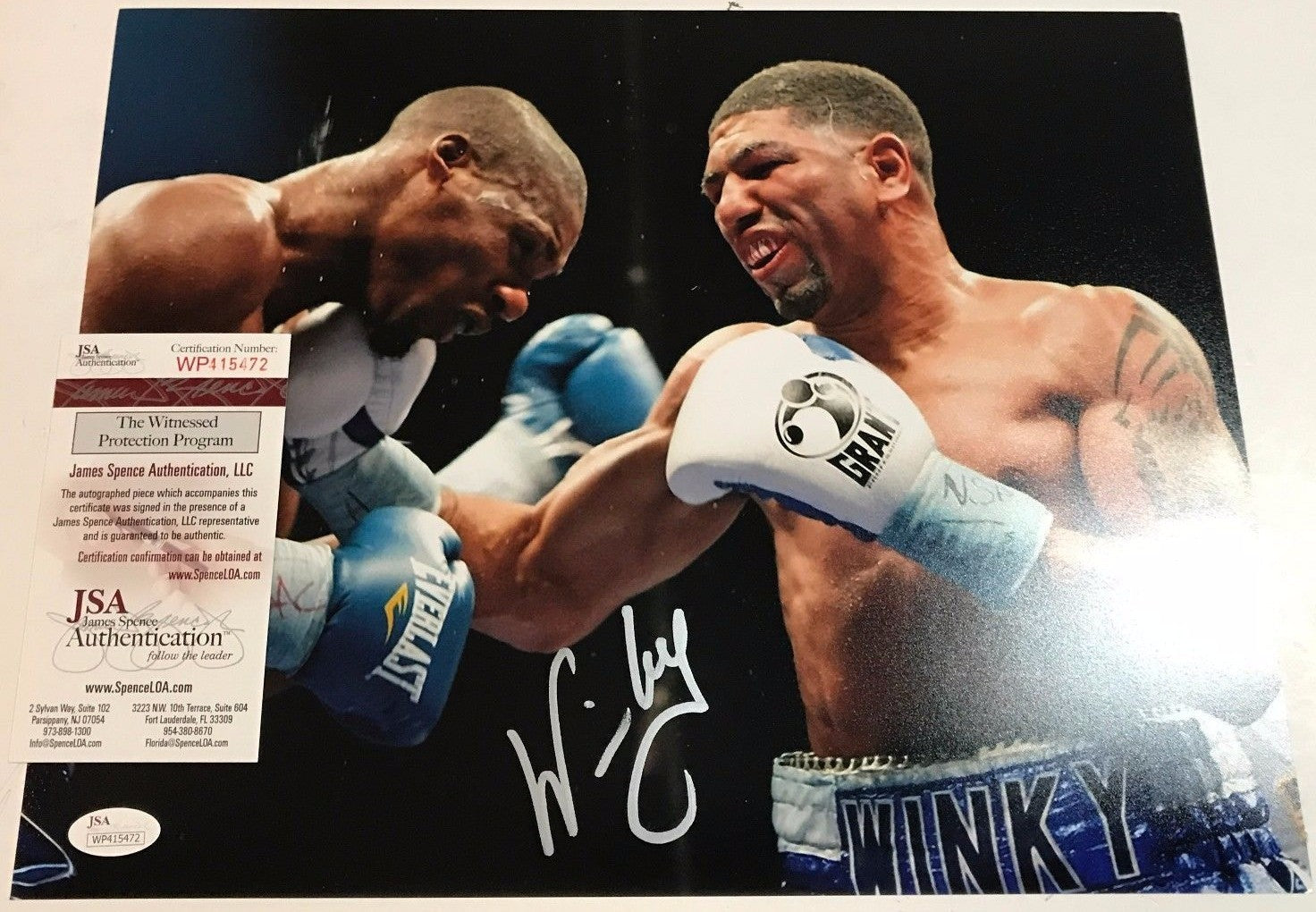Winky Wright Autographed Signed 11X14 Photo Jsa Coa