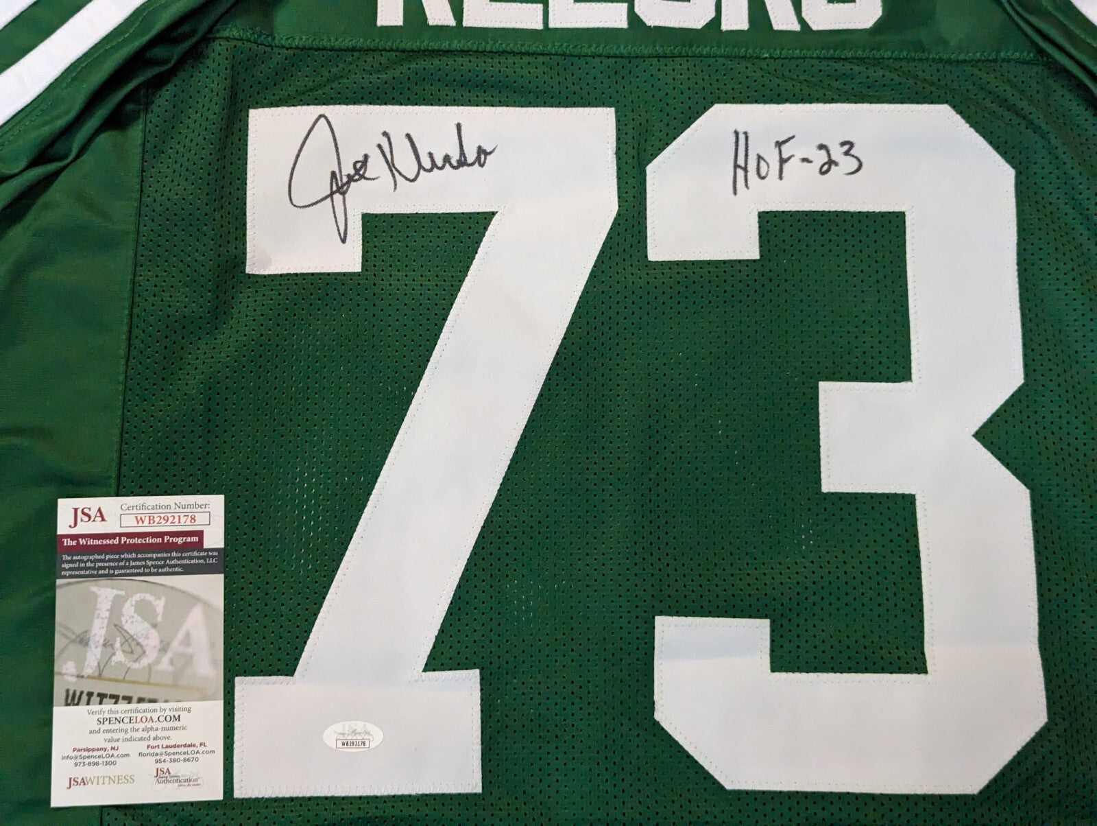 New York Jets Joe Klecko Autographed Signed Inscribed "Hof 23" Jersey Jsa Coa