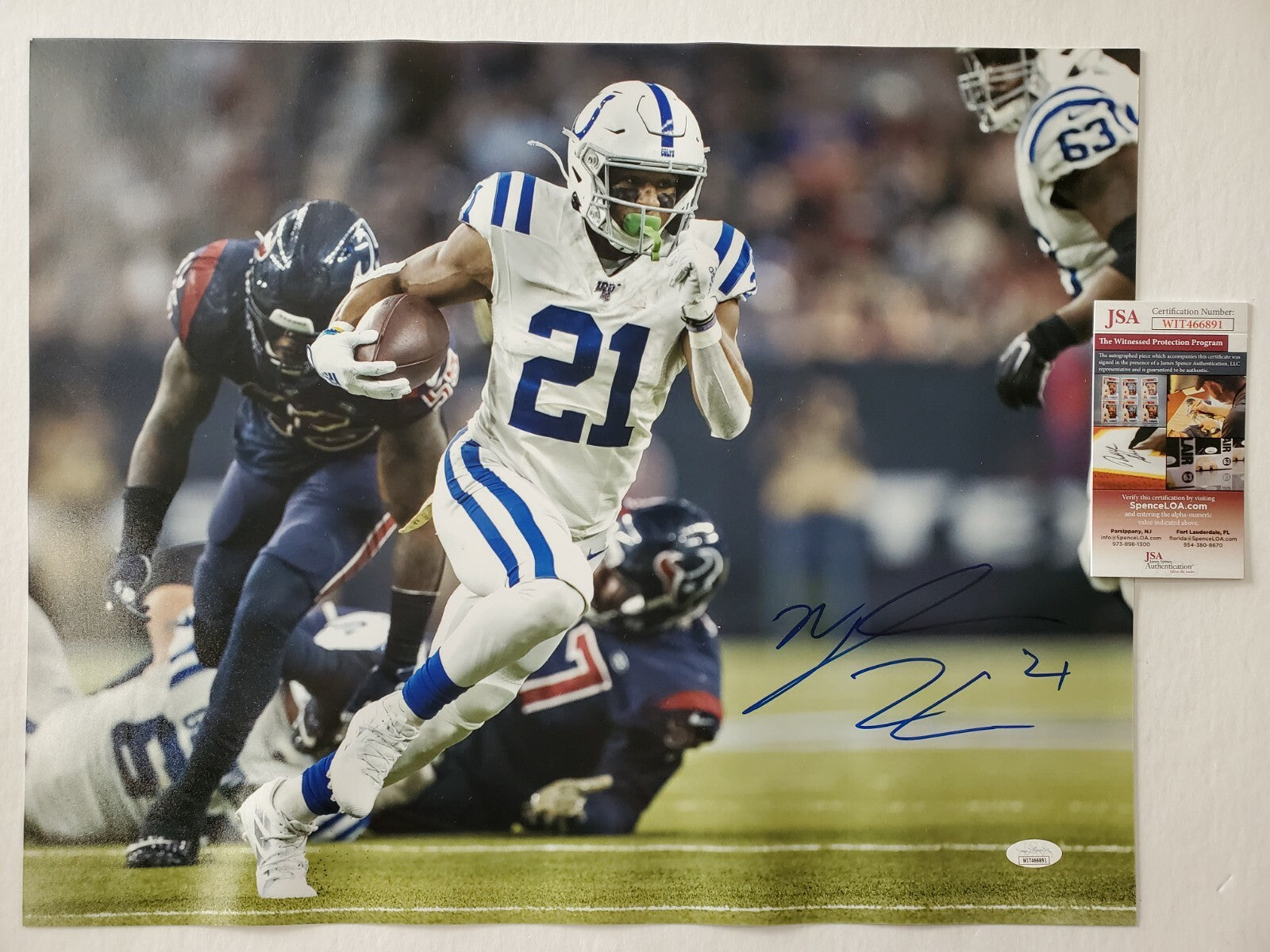 Indianapolis Colts Nyheim Hines Autographed Signed 16X20 Photo Jsa Coa