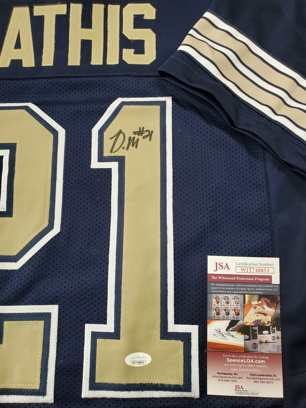 Pitt Panthers Damarri Mathis Autographed Signed Jersey Jsa Coa