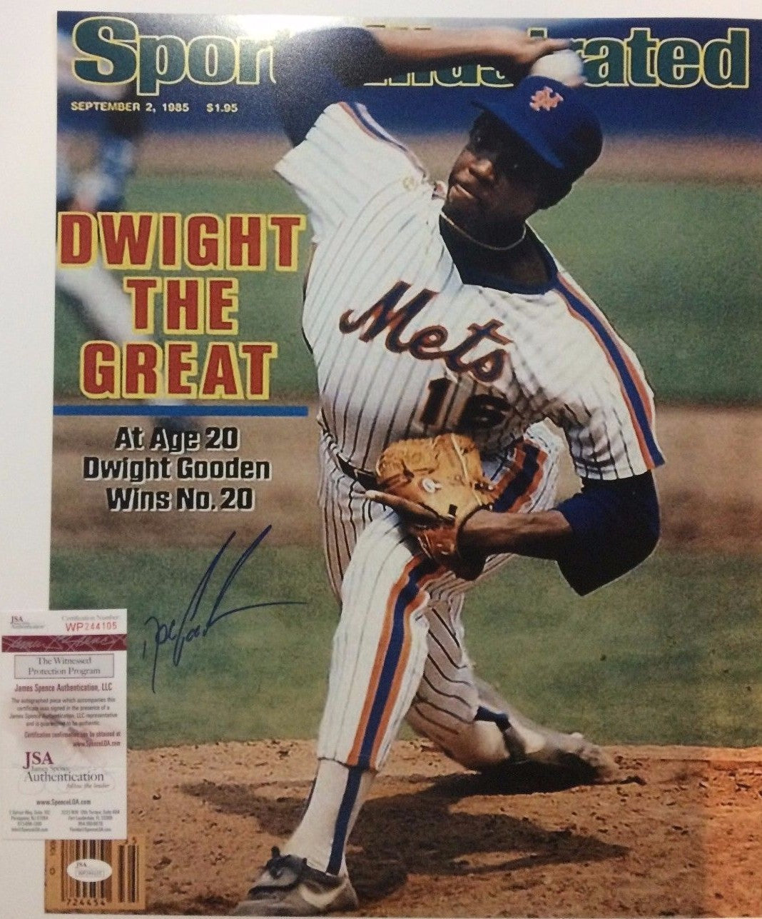 Dwight Gooden Autographed Signed N.Y. Mets S.I. 16X20 Photo Jsa  Coa