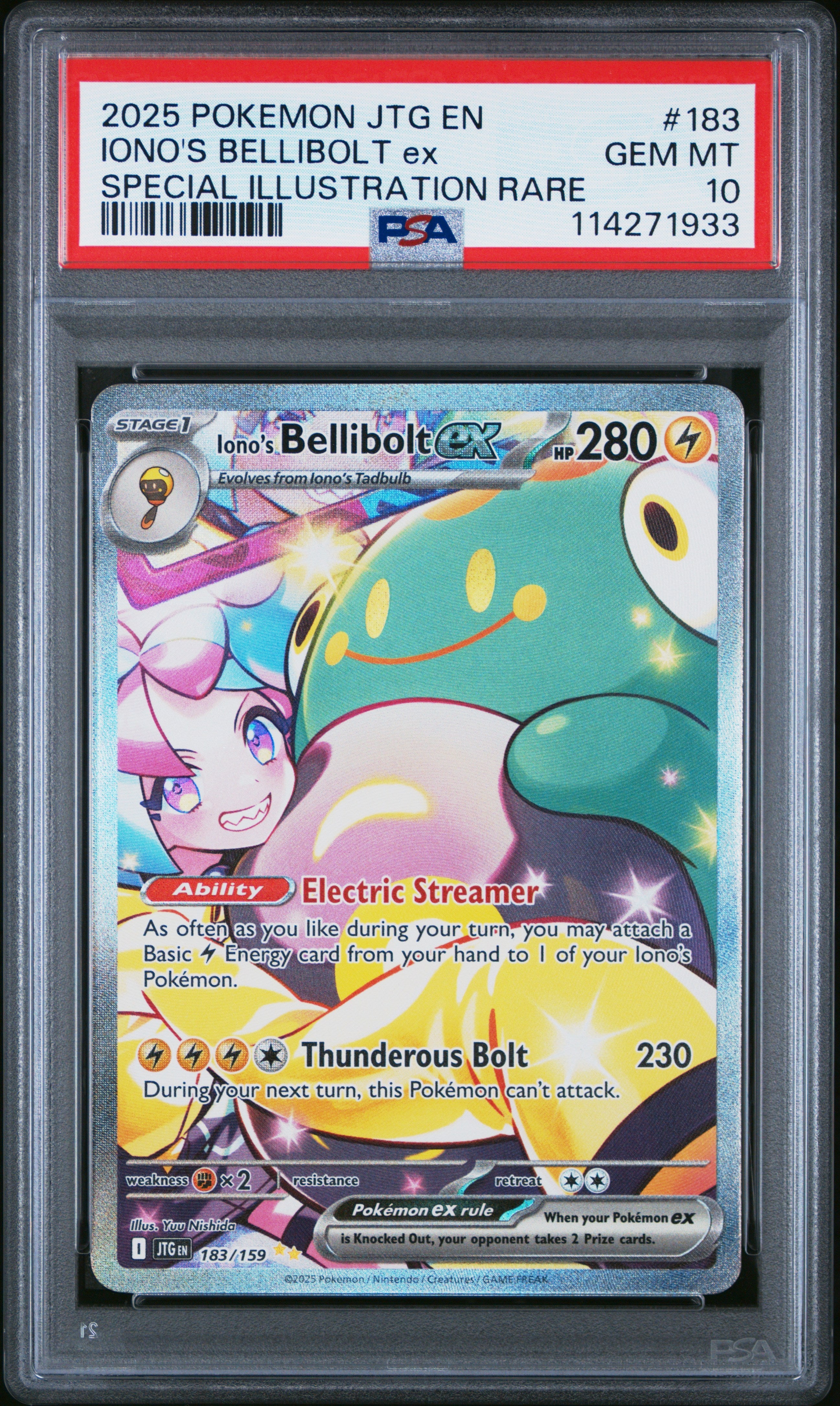 2025 Pokemon Jtg En Special Illustration Rare Iono'S Bellibolt Ex 10 PSA #183