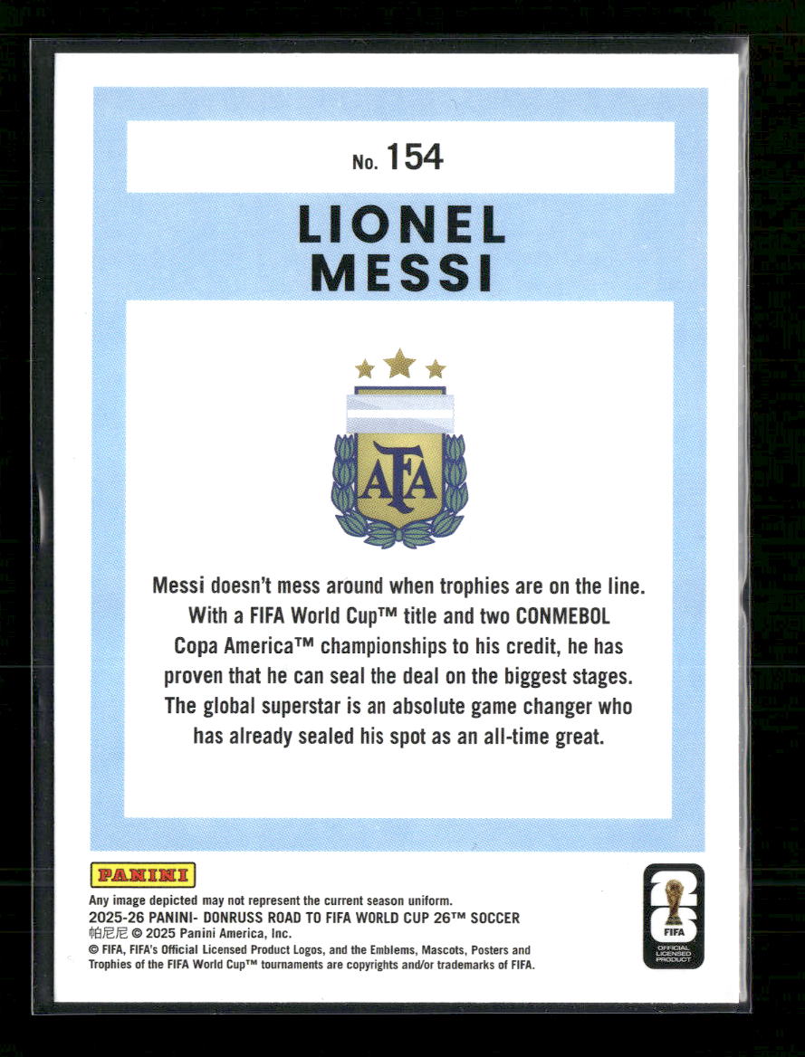 2025-26 Donruss Road to FIFA World Cup Lionel Messi #154