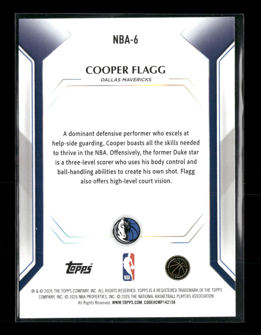 2025-26 Topps Topps Collector Kit Cooper Flagg #NBA-6