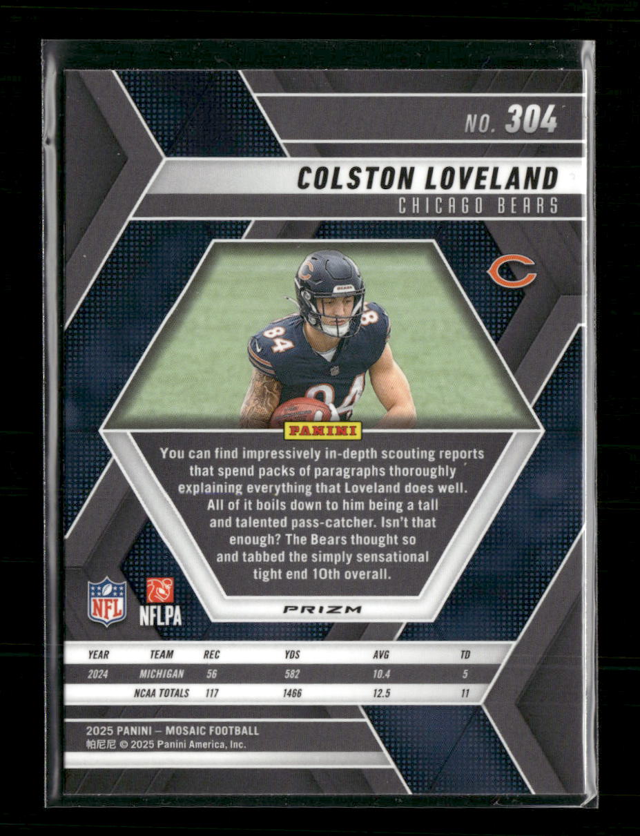 2025 Panini Mosaic Blue Scope Colston Loveland Rookie #304