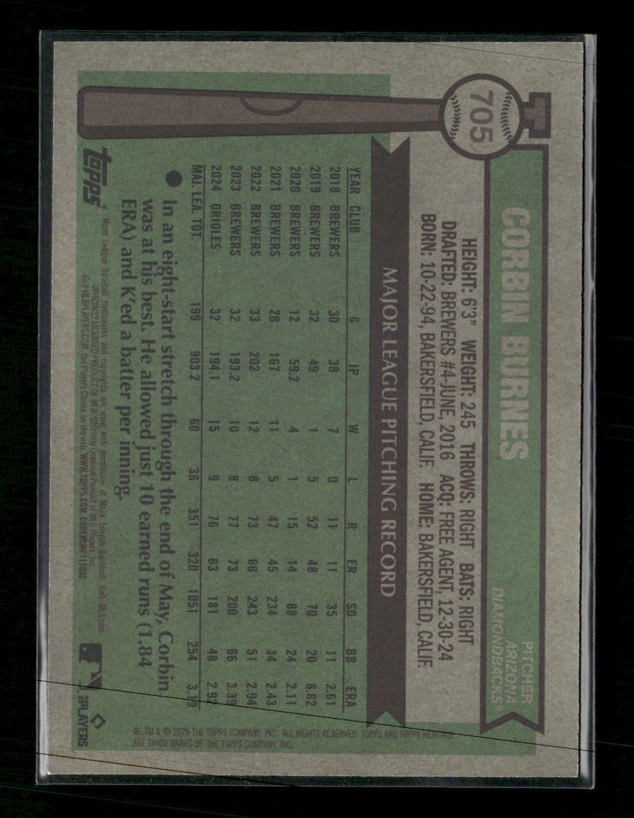 2025 Topps Heritage Corbin Burnes Short Print #705