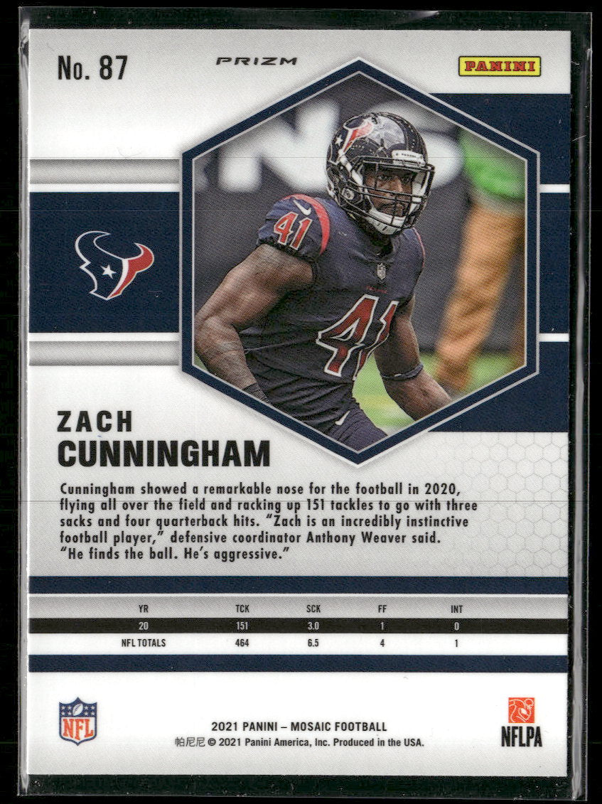2021 Panini Mosaic Honeycomb Prizm Zach Cunningham #87