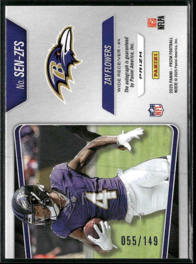 2025 Panini Prizm Sensational Signatures Zay Flowers #/149 Auto #SEN-ZFS