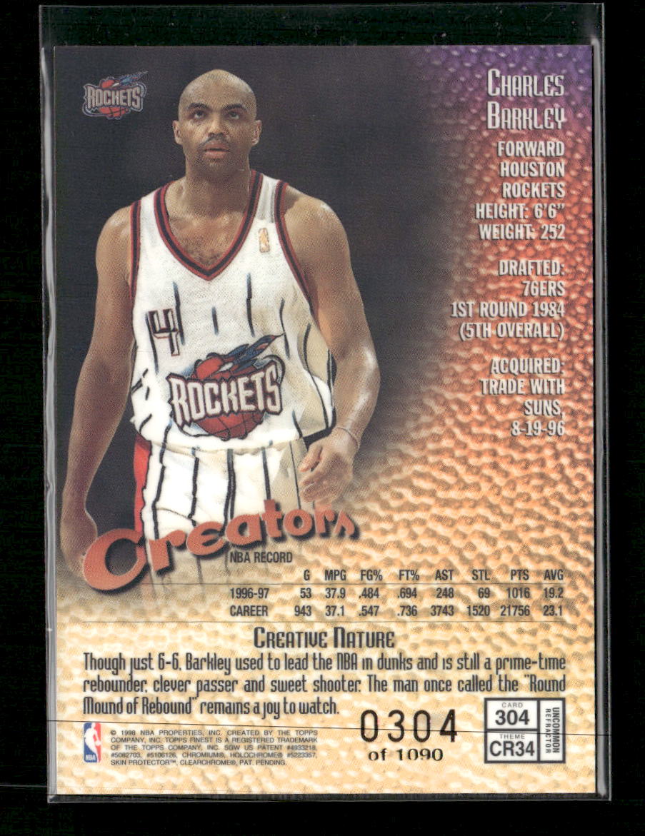 1997-98 Finest Refractors Charles Barkley #/1090 #304