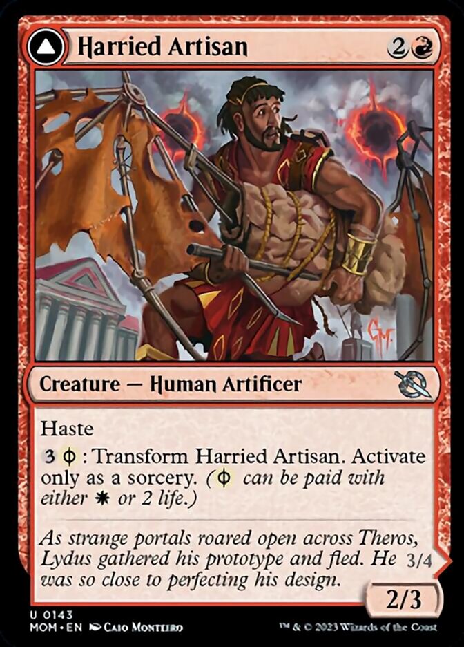 Harried Artisan // Phyrexian Skyflayer (MOM-143) - March of the Machine Foil