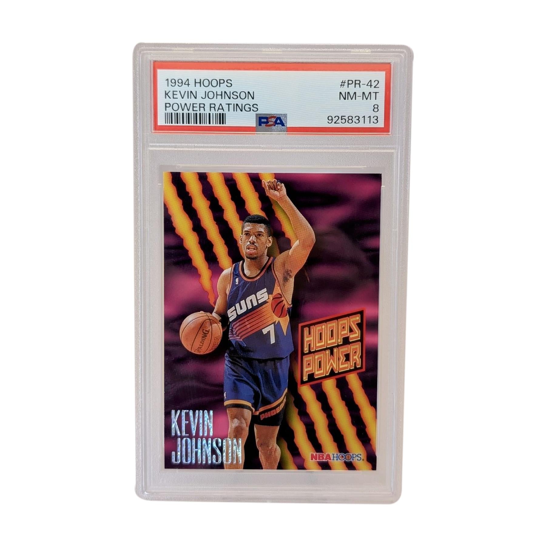 1994-95 NBA Hoops Power Kevin Johnson Power Ratings #PR-42 Phoenix Suns PSA 8 NM-MT