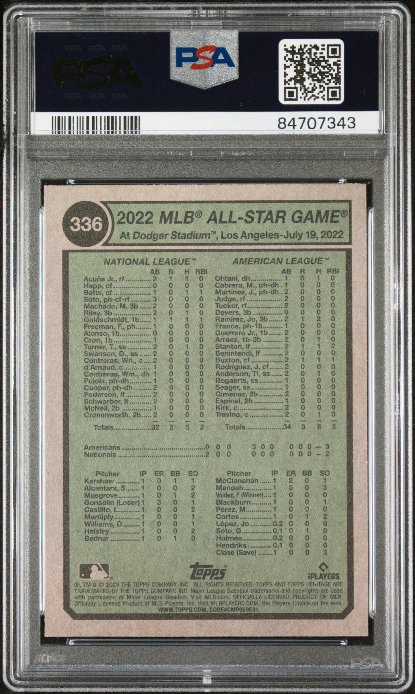 2023 TOPPS HERITAGE ACUNA JR/JUDGE  #336 - PSA 10