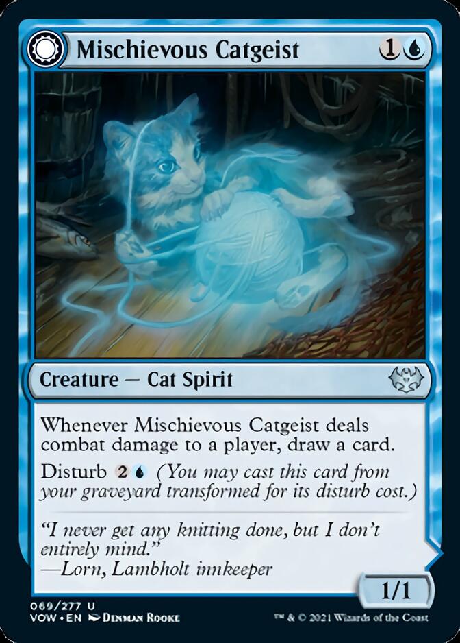 Mischievous Catgeist // Catlike Curiosity (VOW-069) - Innistrad: Crimson Vow: (Double Faced Transform) Foil