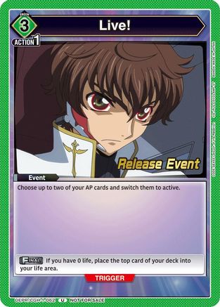 Live! (UEPR/CGH-1-062) - UE04BT CODE GEASS Lelouch of the Rebellion Release Event Cards