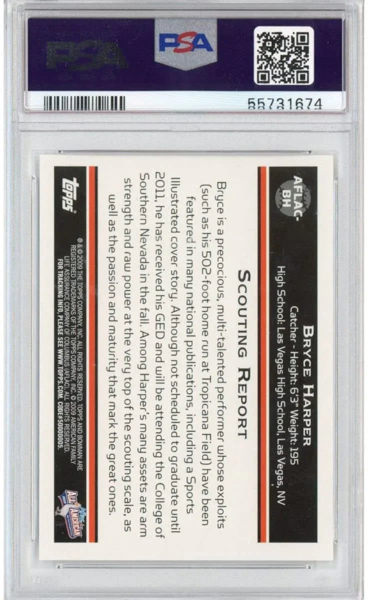 Graded 2009 Bowman Aflac Bryce Harper #BH Rookie RC Baseball Card PSA 10 Gem Mint