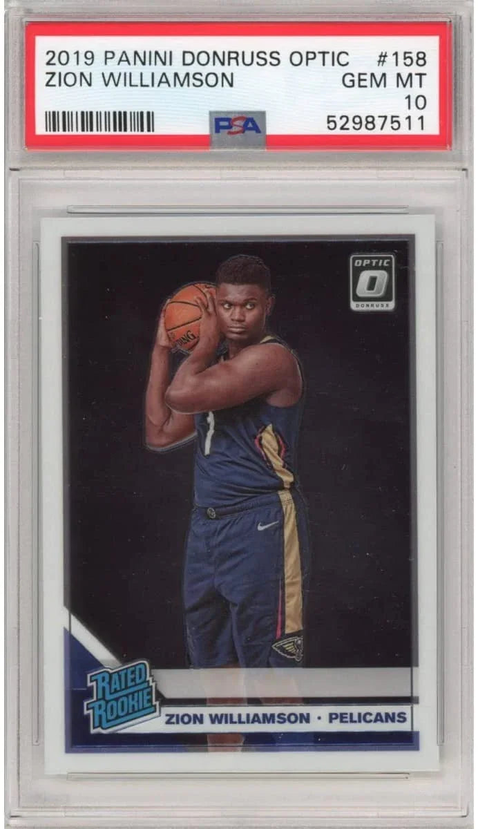 Graded 2019-20 Panini Donruss Optic Zion Williamson #158 Rookie RC Basketball Card PSA 10 Gem Mint