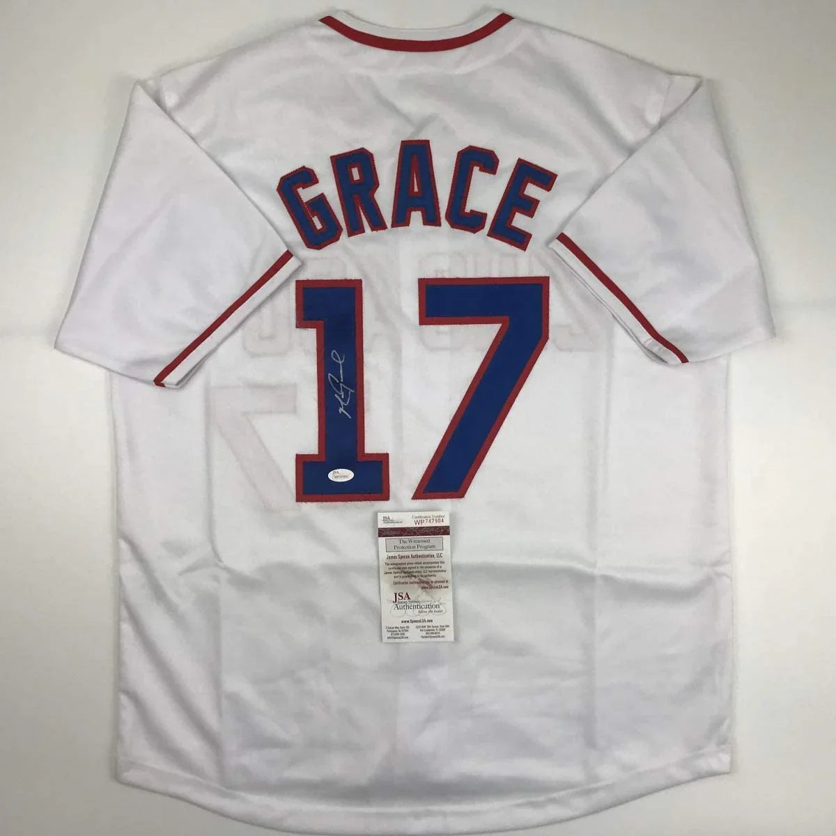 Autographed/Signed Mark Grace Chicago White Baseball Jersey JSA COA