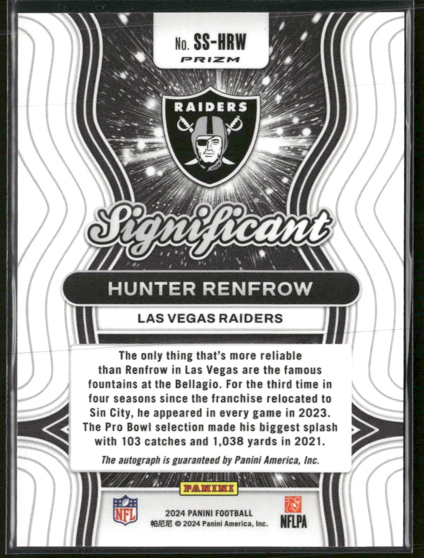 2024 Panini Prizm Significant Signatures Hunter Renfrow Auto #SS-HRW