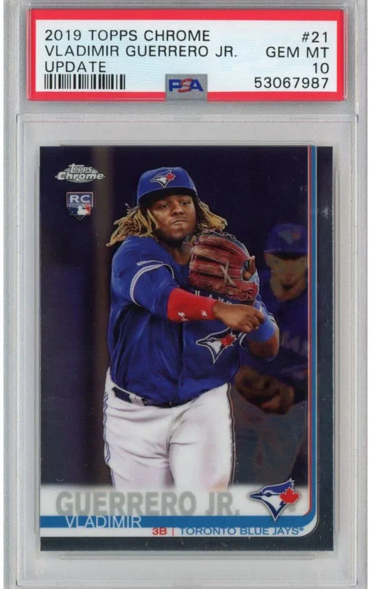Graded 2019 Topps Chrome Update Vladimir Vlad Guerrero Jr. #21 Throwing Rookie RC Baseball Card PSA 10 Gem Mint