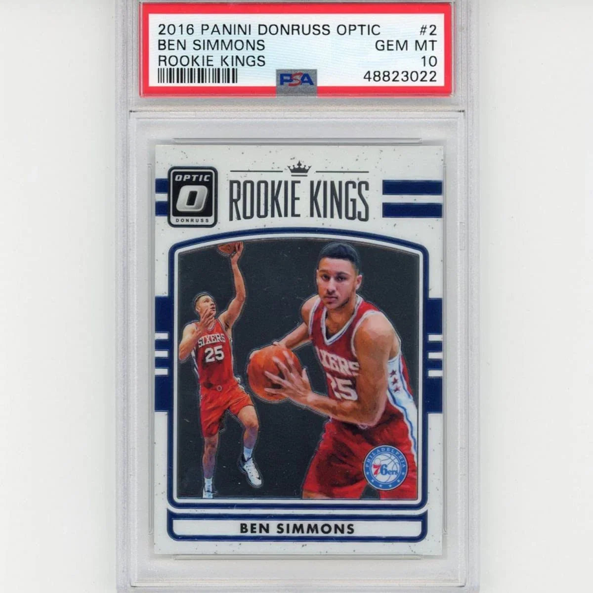 Graded 2016-17 Panini Donruss Optic Ben Simmons #2 Rookie Kings RC Basketball Card PSA 10 Gem Mint