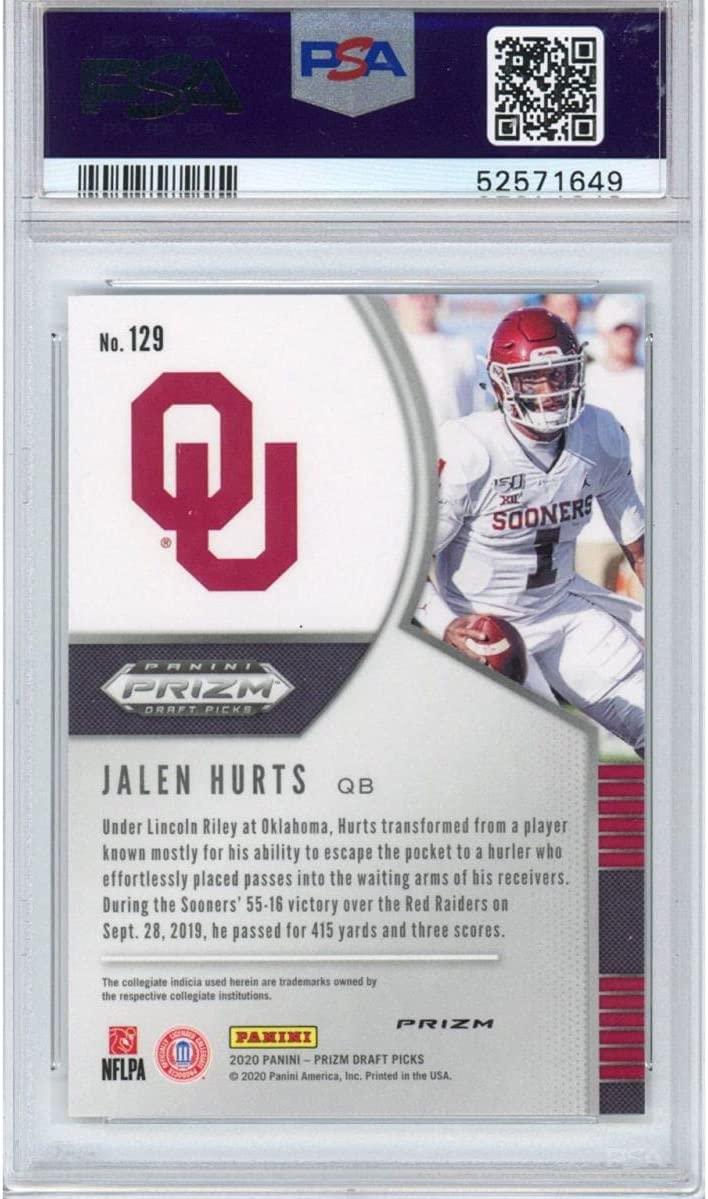 Graded 2020 Panini Prizm Draft Picks DP Jalen Hurts #129 Silver Rookie RC Football Card PSA 10 Gem Mint