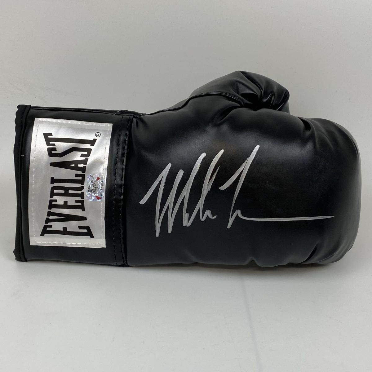 Autographed/Signed Mike Tyson Black Everlast Boxing Glove Athlete Hologram COA