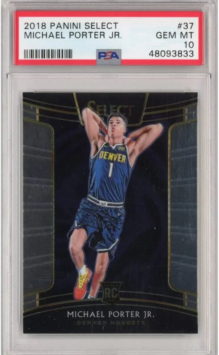Graded 2018-19 Panini Select Michael Porter Jr. #37 Rookie RC Basketball Card PSA 10 Gem Mint