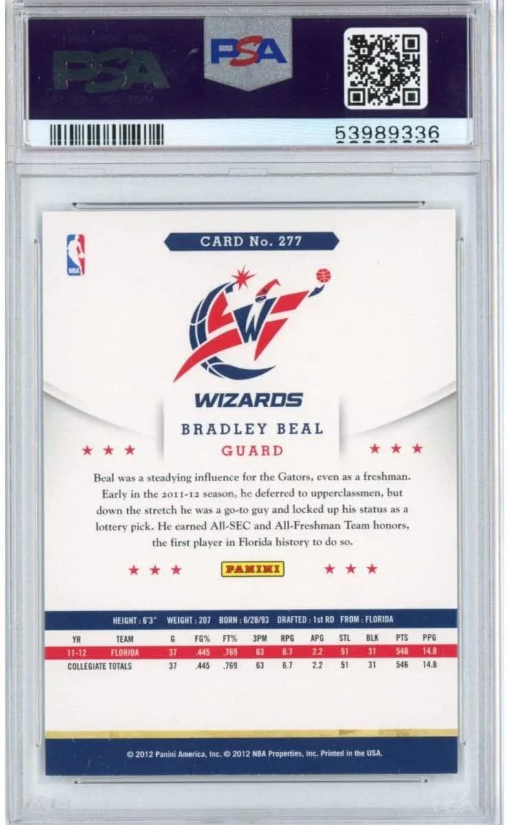 Graded 2012-13 Panini Hoops Bradley Beal #277 Rookie RC Basketball Card PSA 10 Gem Mint