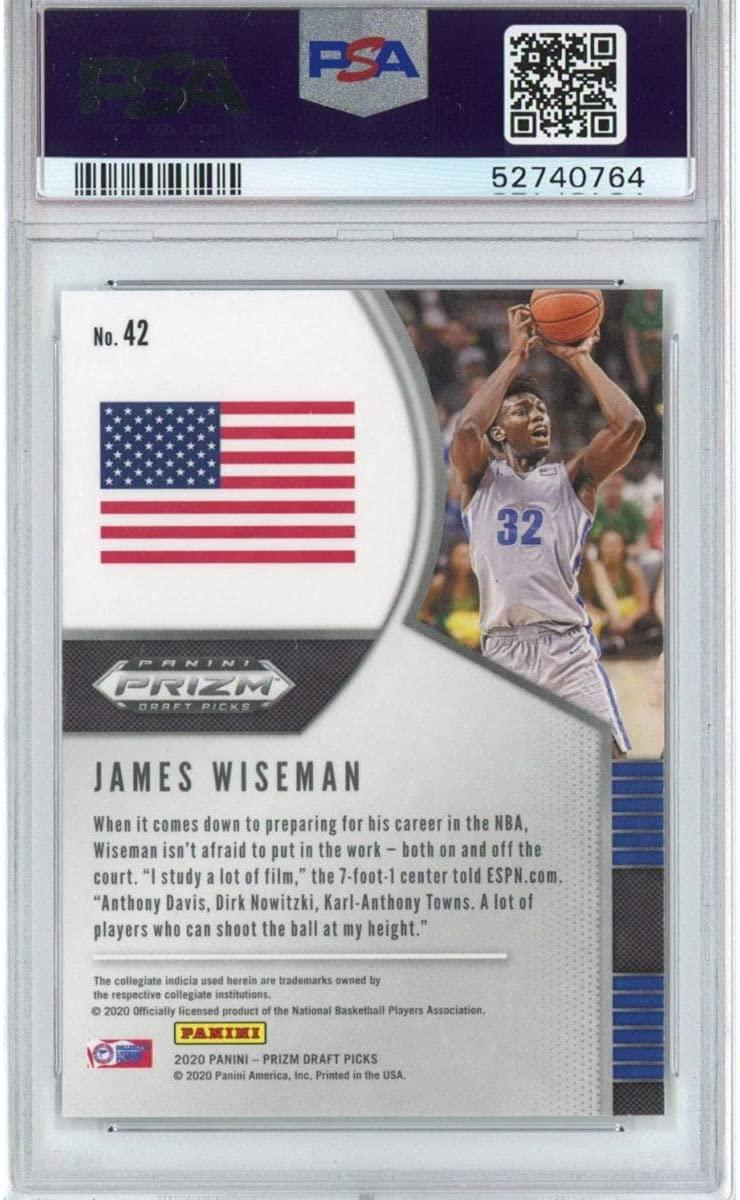 Graded 2020-21 Panini Prizm DP Draft Picks James Wiseman #42 Rookie RC Basketball Card PSA 10 Gem Mint