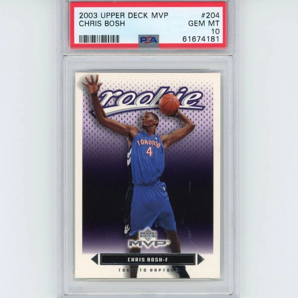 Graded 2003-04 Upper Deck UD MVP Chris Bosh #204 Rookie RC Basketball Card PSA 10 Gem Mint