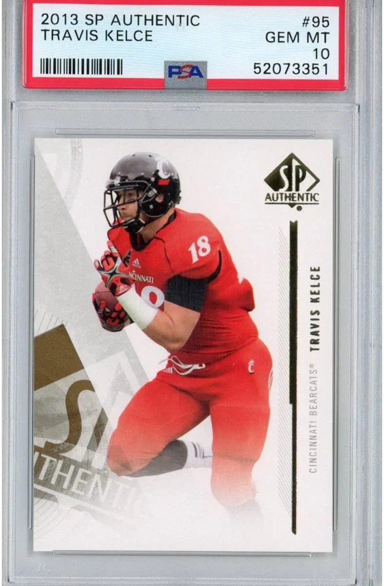 Graded 2013 Upper Deck UD SP Authentic Travis Kelce #95 Rookie RC Football Card PSA 10 Gem Mint
