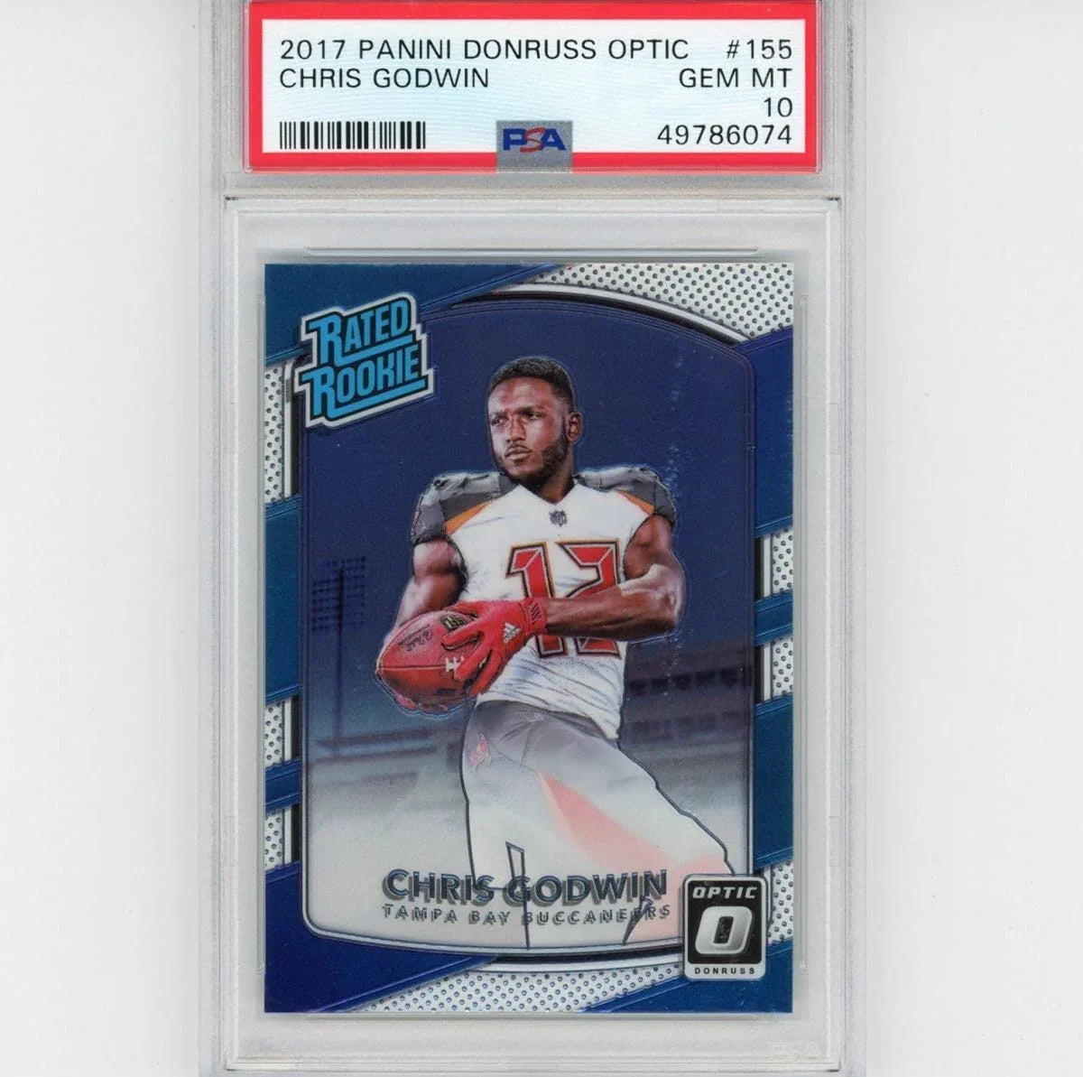 Graded 2017 Panini Donruss Optic Chris Godwin #155 Rated Rookie RC Football Card PSA 10 Gem Mint