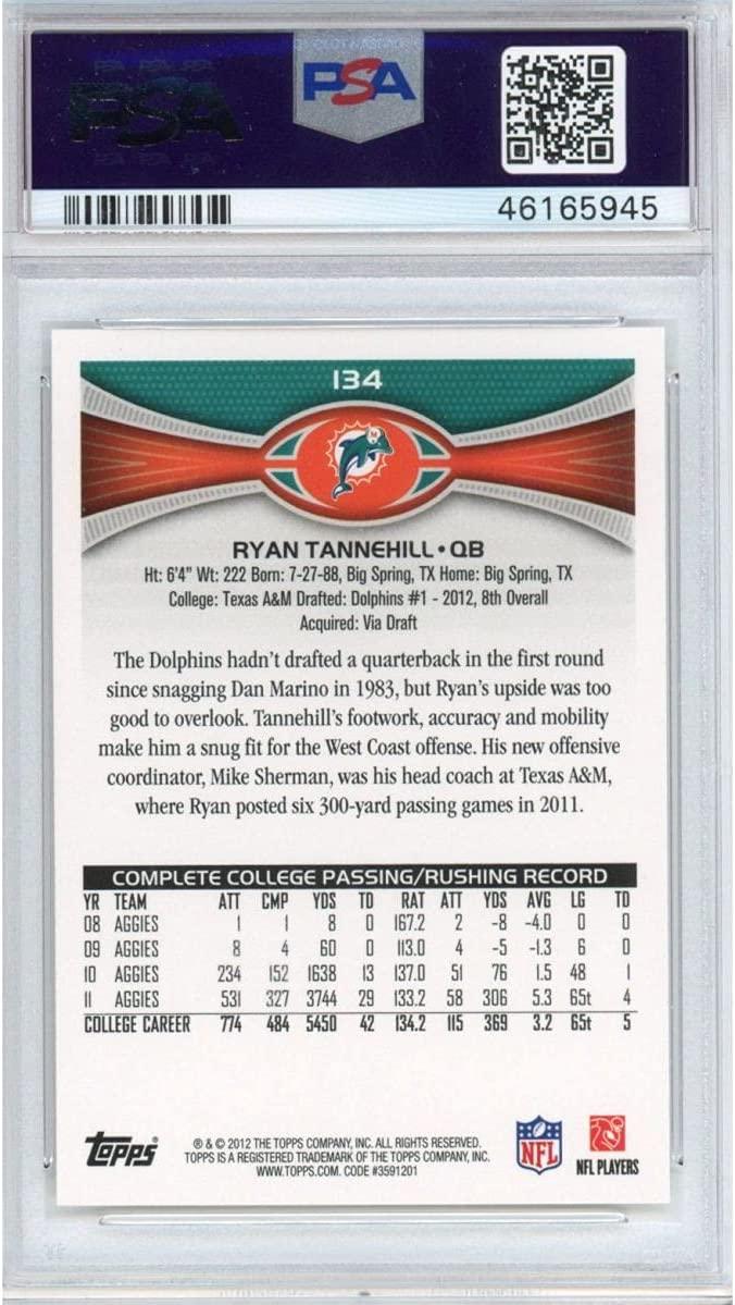 Graded 2012 Topps Ryan Tannehill #134 Passing Ball Showing Rookie RC Football Card PSA 10 Gem Mint