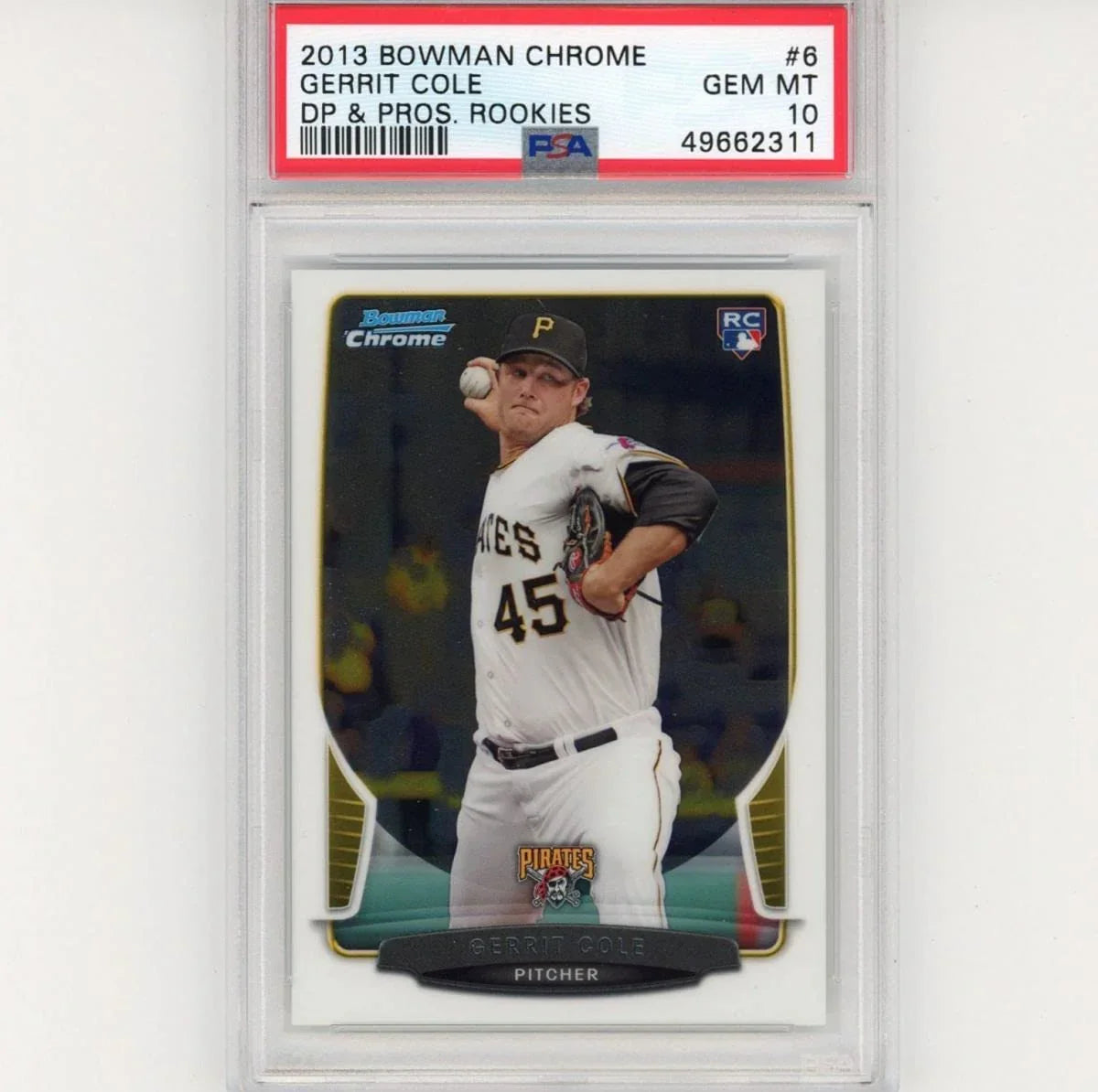 Graded 2013 Bowman Draft Picks & Prospects Chrome Gerrit Cole #6 Rookie RC Baseball Card PSA 10 Gem Mint