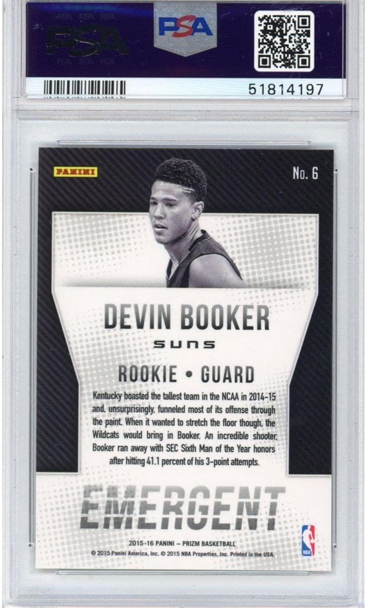 Graded 2015-16 Panini Prizm Devin Booker #6 Emergent Rookie RC Basketball Card PSA 10 Gem Mint