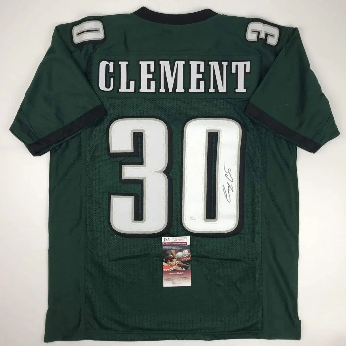 Autographed/Signed Corey Clement Philadelphia Green Football Jersey JSA COA