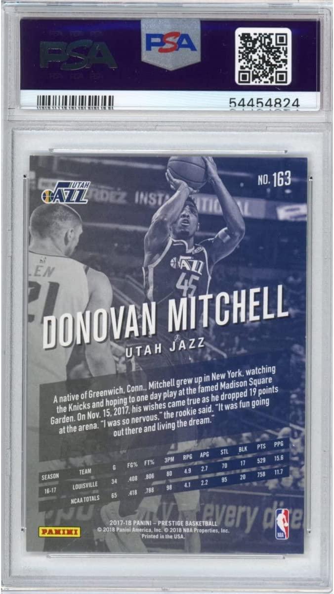 Graded 2017-18 Panini Prestige Donovan Mitchell #163 Rookie RC Basketball Card PSA 10 Gem Mint