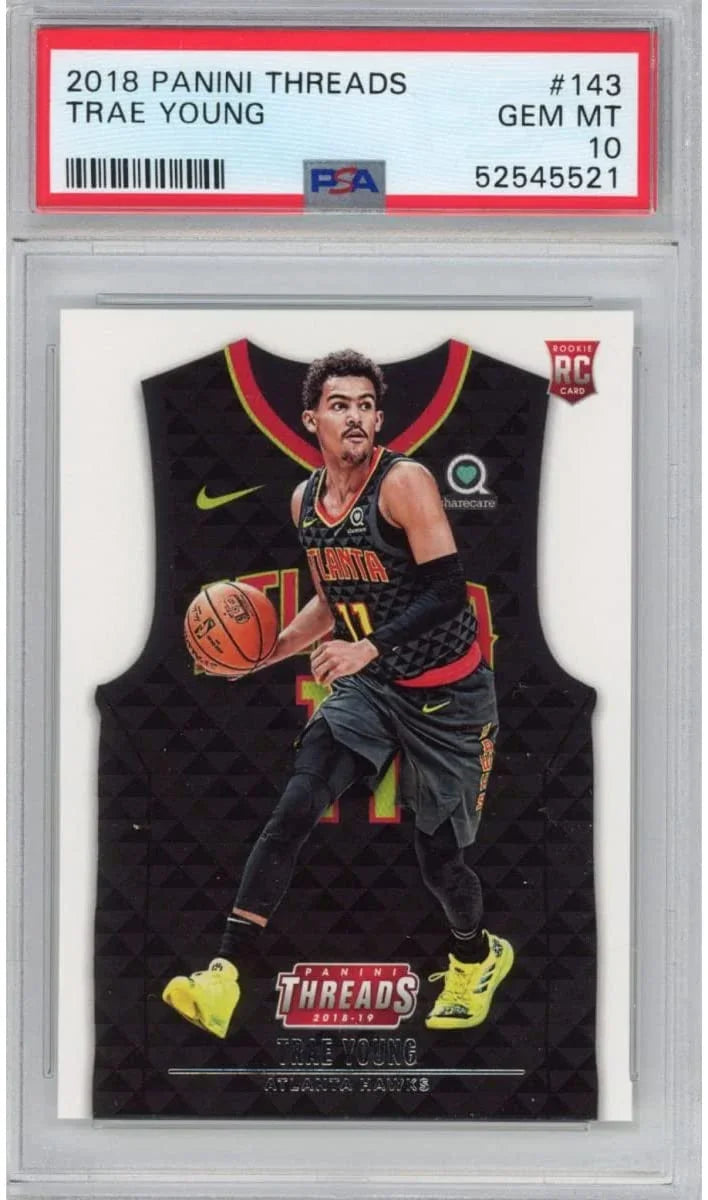 Graded 2018-19 Panini Threads Trae Young #143 Rookie RC Basketball Card PSA 10 Gem Mint