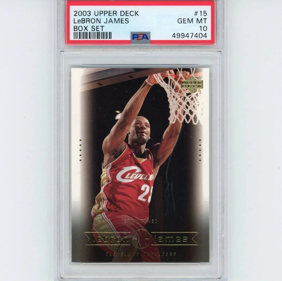 Graded 2003-04 Upper Deck LeBron James #15 Box Set Rookie RC Basketball Card PSA 10 Gem Mint