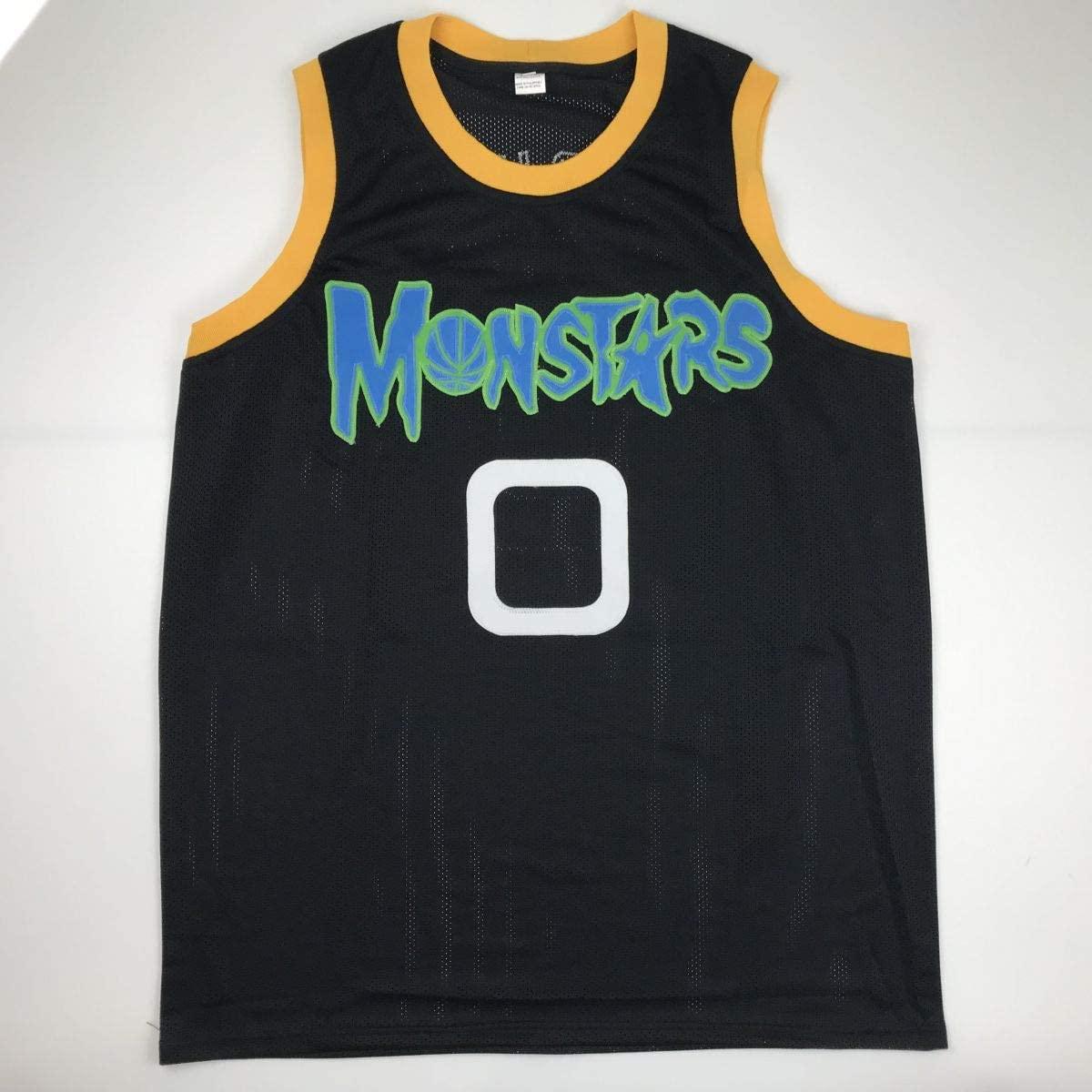 Autographed/Signed Muggsy Bogues Space Jam Monstars Black Basketball Jersey PSA/DNA COA