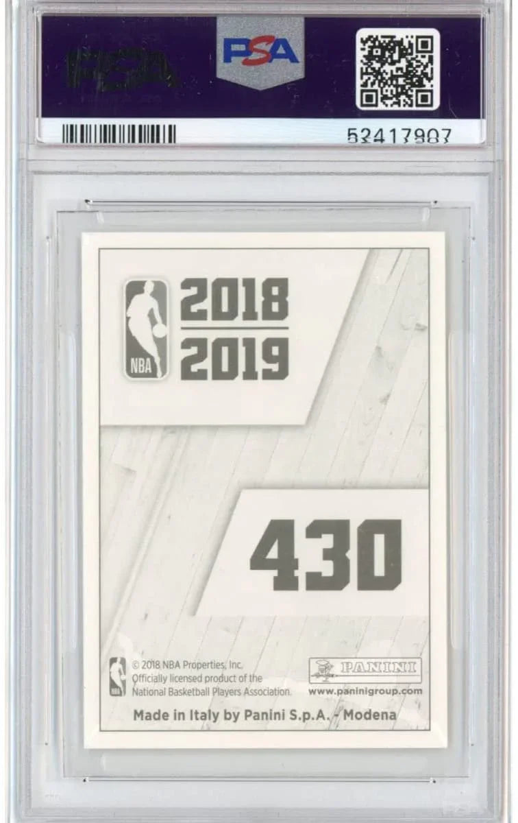 Graded 2018-19 Panini Stickers Trae Young #430 European Italy Rookie RC Basketball Card PSA 10 Gem Mint