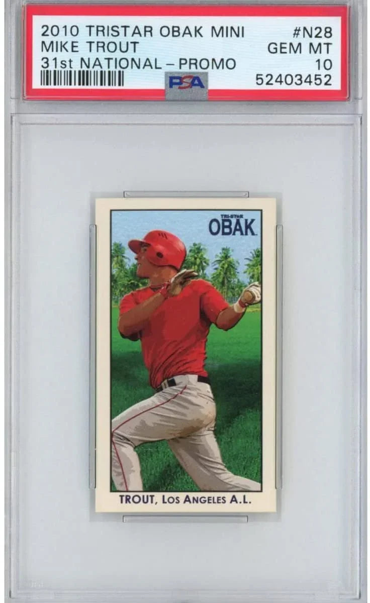 Graded 2010 Tristar Obak Mini Mike Trout #N28 31st National Promo Rookie RC Baseball Card PSA 10 Gem Mint