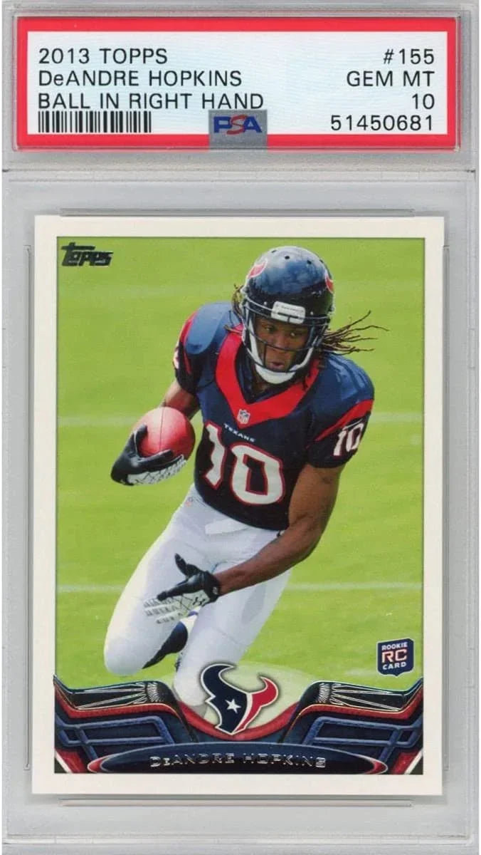 Graded 2013 Topps DeAndre Hopkins #155 Ball In Right Hand Rookie RC Football Card PSA 10 Gem Mint