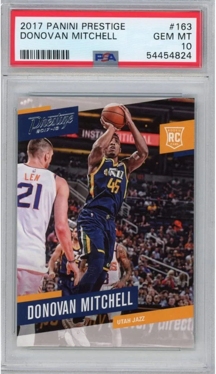 Graded 2017-18 Panini Prestige Donovan Mitchell #163 Rookie RC Basketball Card PSA 10 Gem Mint