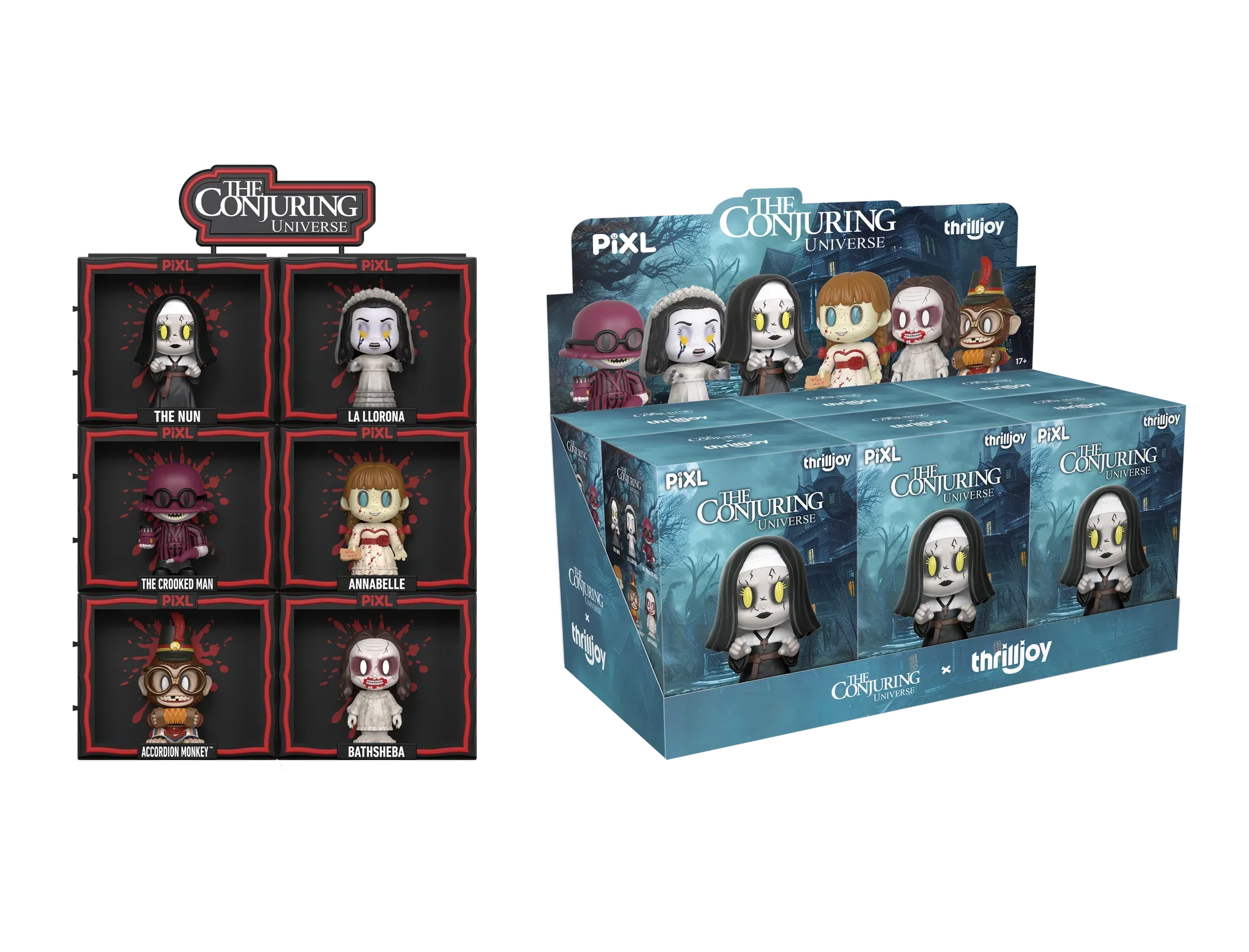 [Thrilljoy] The Conjuring Universe PIXL Blind Box Vinyl (Chance at 1 of 300 hyper-rare “chase” pieces will be redeemable for a special 12” MEGA PIX!)